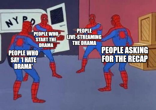 4 Spiderman pointing at each other meme