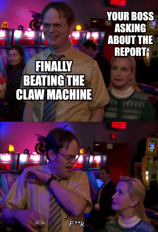 Angela scared Dwight meme