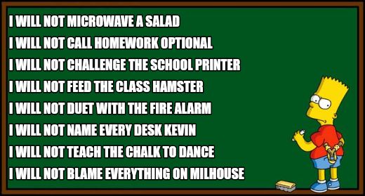 Bart Simpson - chalkboard meme