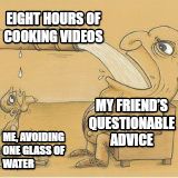 fat man drinking from pipe meme