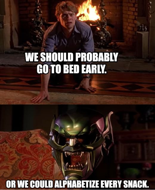 Grenn Goblin talking to mask meme