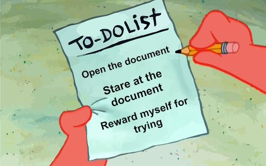 patrick to do list actually blank meme