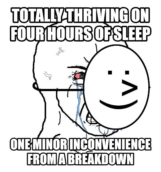 Pretending To Be Happy, Hiding Crying Behind A Mask meme