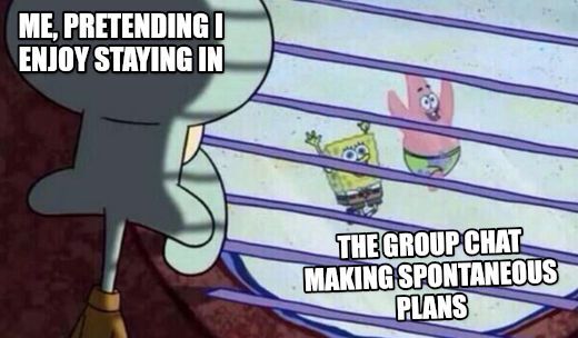Spongebob looking out window meme