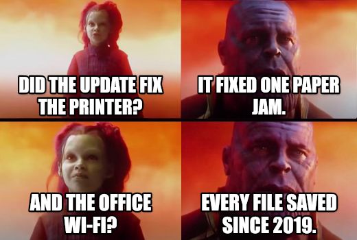 thanos what did it cost meme