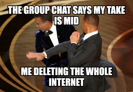 Will Smith punching Chris Rock meme