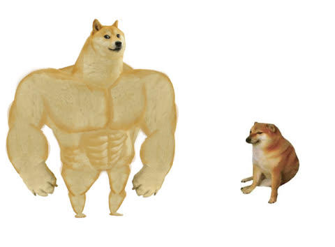 Big dog small dog meme template