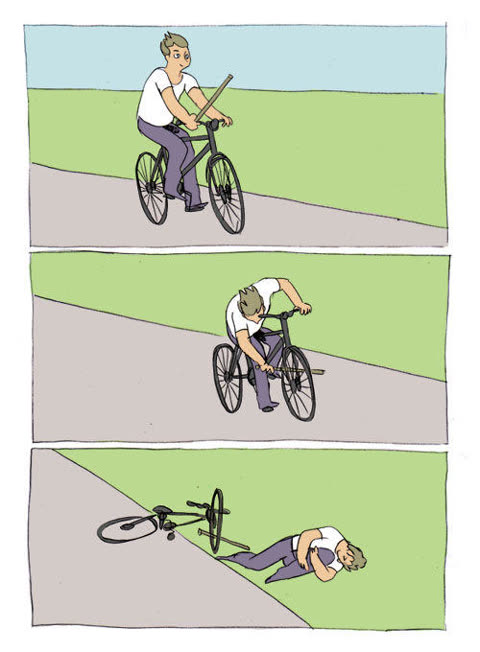 Bike Fall meme template