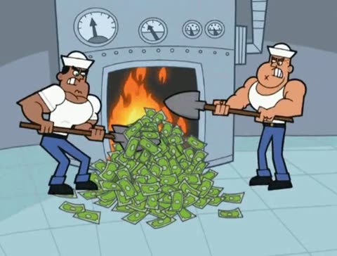 Burning Money meme template