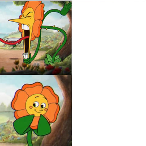 Cuphead Flower meme template