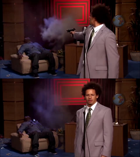Eric Andre shooter meme template