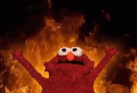 fire elmo meme template