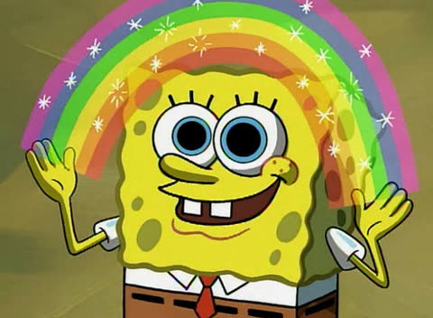 Imagination Spongebob meme template