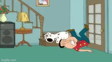 Quagmire Beating Up Brian Griffin meme template