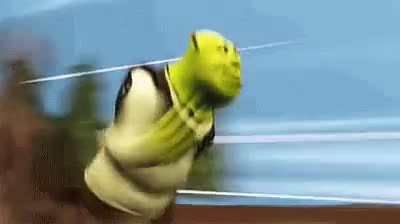 Shrek running meme template