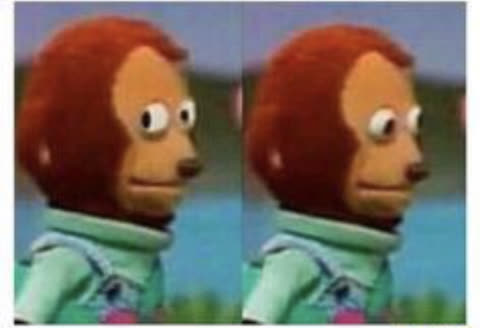 side eye teddy meme template