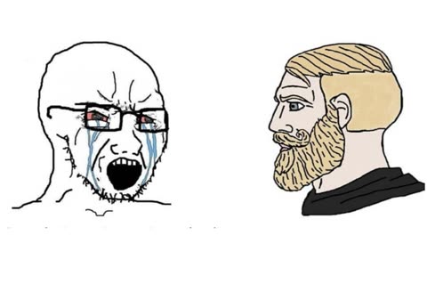 Soyboy Vs Yes Chad meme template