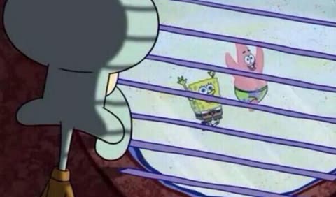 Spongebob looking out window meme template