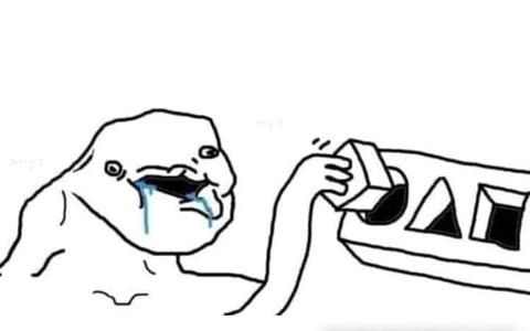 Stupid dumb drooling puzzle meme template