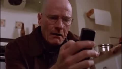 Walter White looking at phone meme template