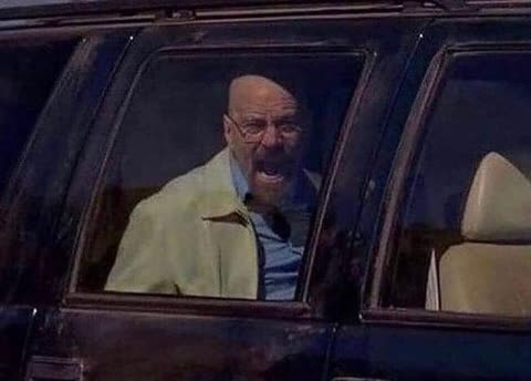 Walter White Screaming At Hank meme template
